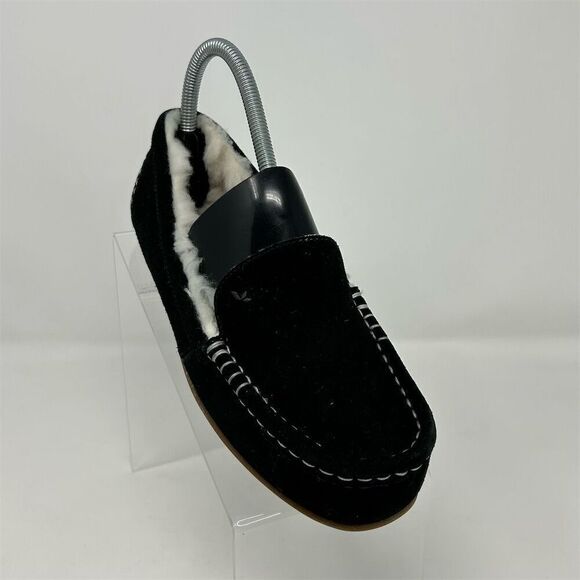 Koolaburra by UGG Women's Black Suede Moccasin Slippers Size 7 Comfort Warmth - Picture 2 of 12